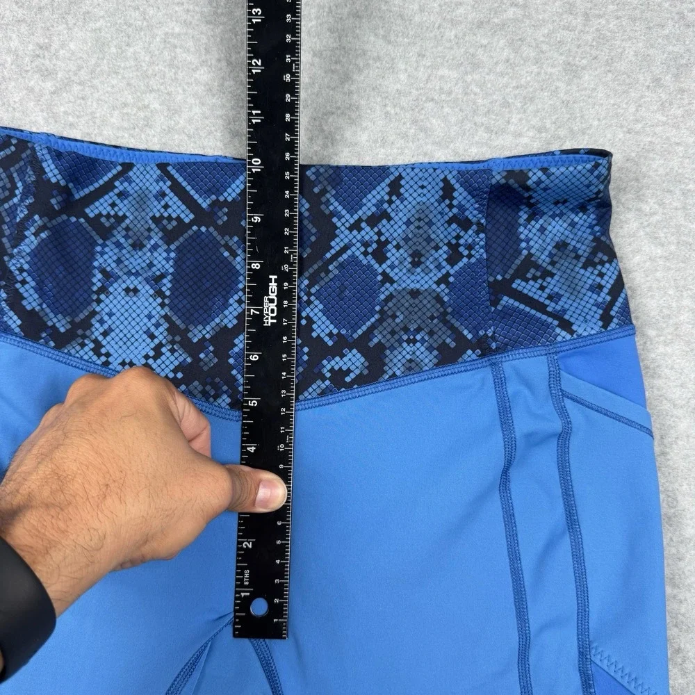 Lululemon Leggings Sz 12 All The Right Places Crop Pipe Dream Blue ziggy Snake